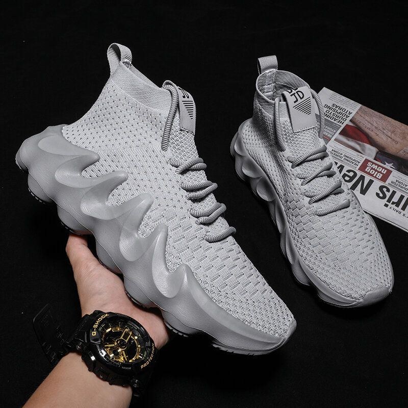 Herr Andas Tyg Mjuk Sula Halkfri Sportplattform Casual Chunky Sneakers