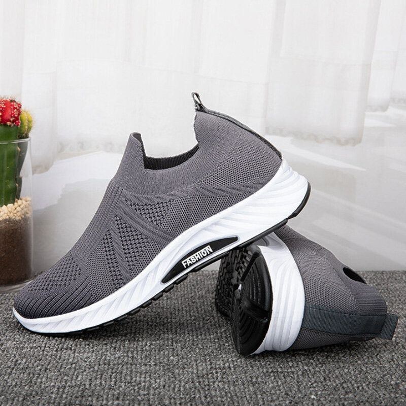 Herr Andas Tyg Mjuk Sula Slip On Pure Color Bekväma Sport Casual Walking Skor