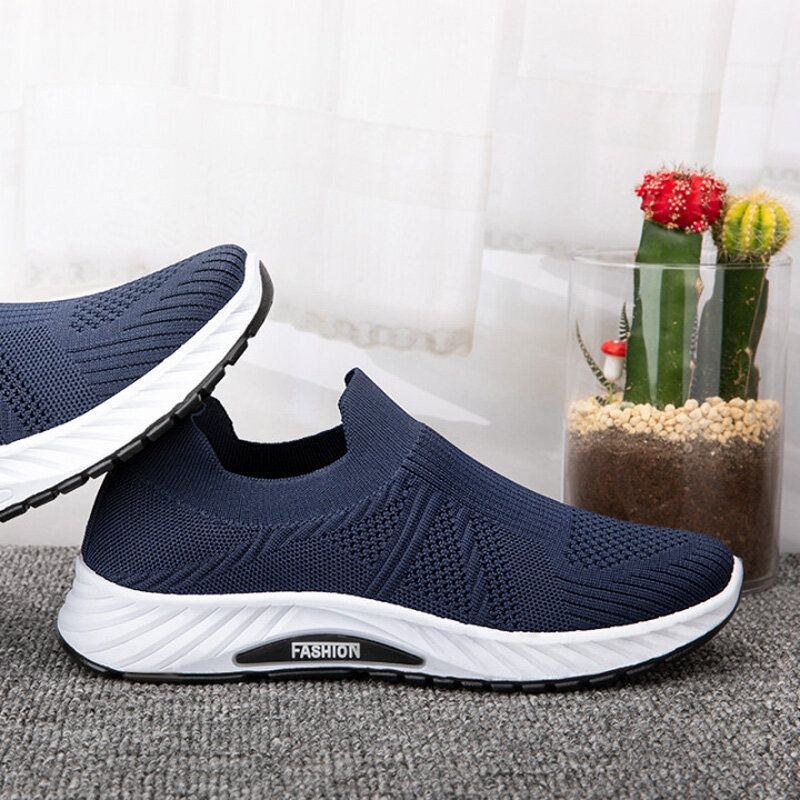 Herr Andas Tyg Mjuk Sula Slip On Pure Color Bekväma Sport Casual Walking Skor