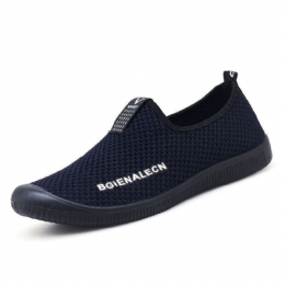 Herr Bekväma Mjukt Andas Mesh Tyg Slip On Casual Walking Sneakers