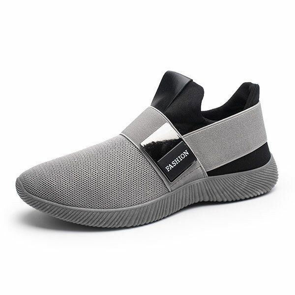 Herr Casual Tyg Elastiska Slip On Athletic Sneakers Sportskor