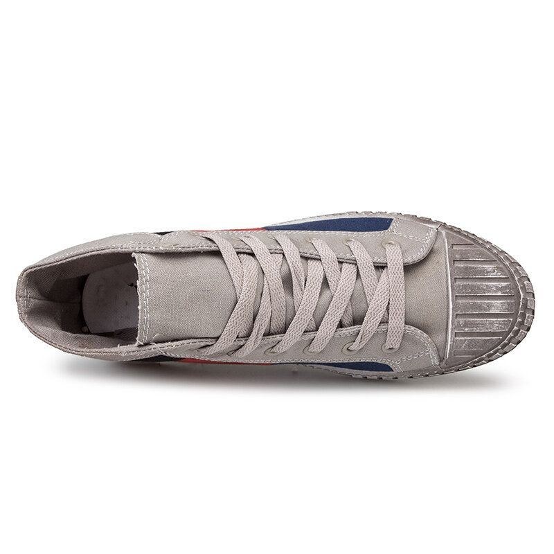 Herr Colorblock Canvas High Top Snöra Sport Casual Trainers