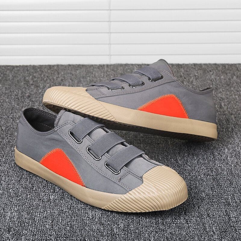 Herr Comfy Splicing Colorblock Andas Skate Skor Casual Daily Canvas Sneakers