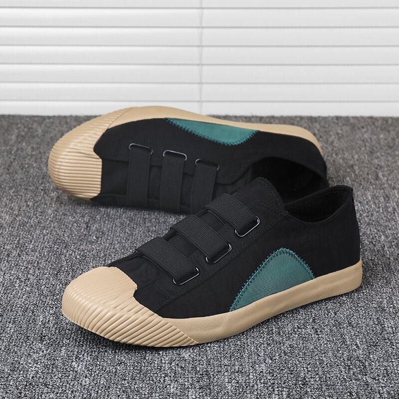 Herr Comfy Splicing Colorblock Andas Skate Skor Casual Daily Canvas Sneakers