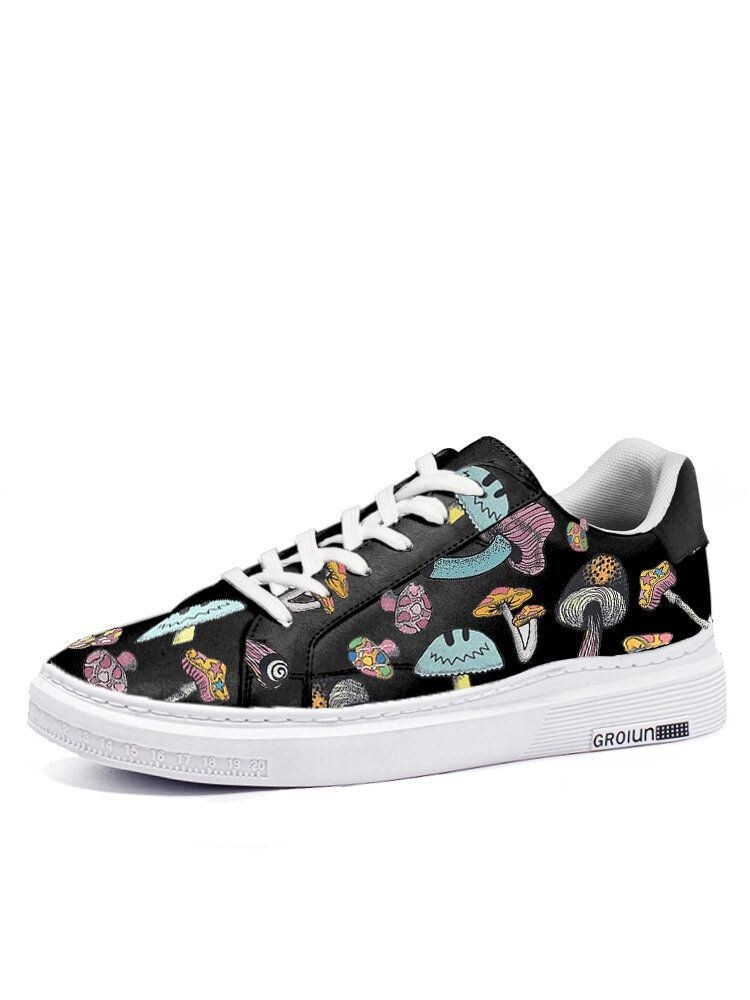 Herr Färgglada Element Svampmönster Print Skate Sneakers