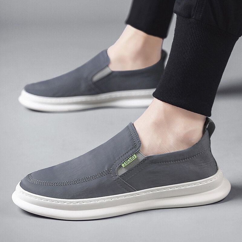 Herr Is Sidentyg Andningsbara Körskor Slip On Skate Sneakers