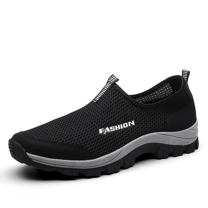 Herr Mesh Andas Mjuk Sula Halkfri Bekväm Slip On Outdoor Casual Walking Skor