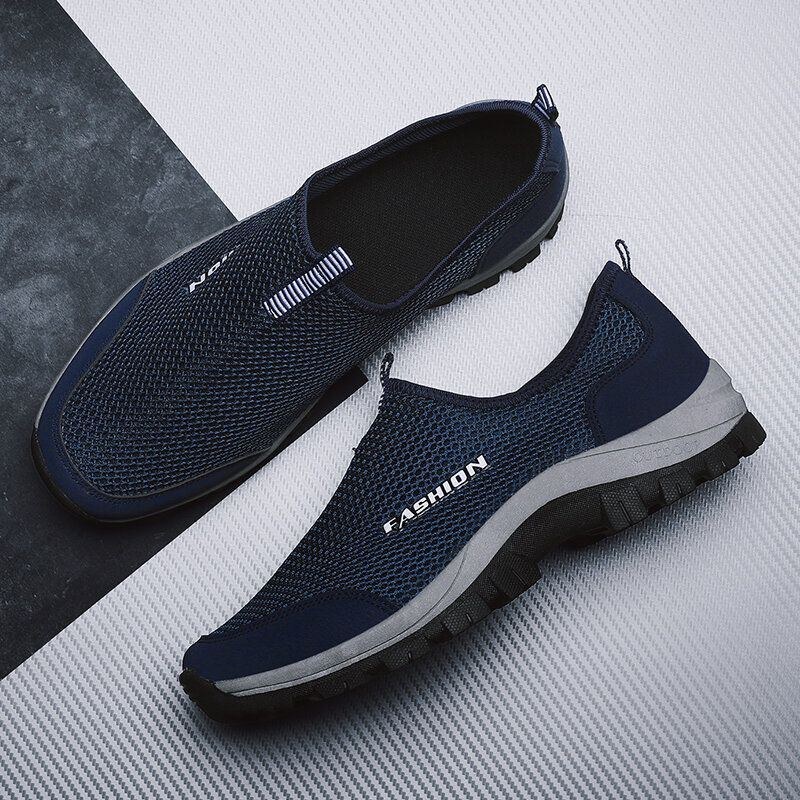 Herr Mesh Andas Mjuk Sula Halkfri Bekväm Slip On Outdoor Casual Walking Skor