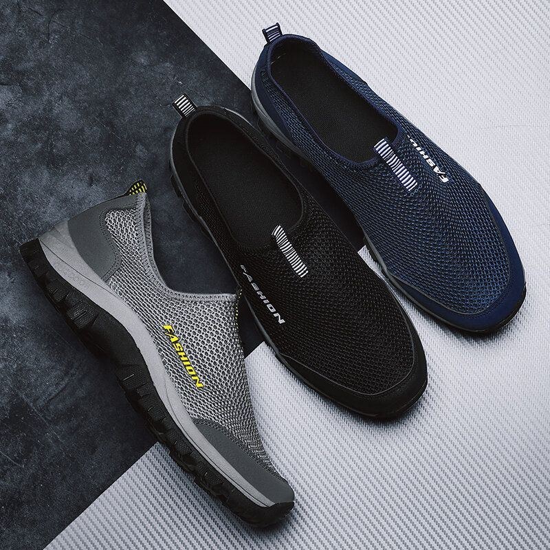 Herr Mesh Andas Mjuk Sula Halkfri Bekväm Slip On Outdoor Casual Walking Skor