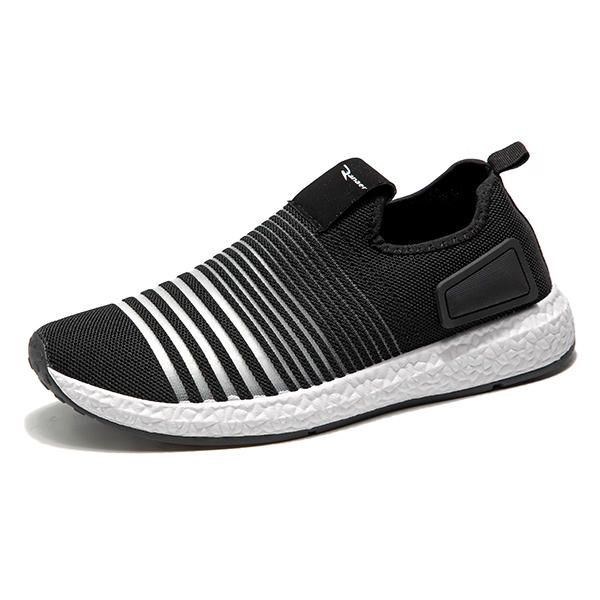 Herr Mesh Stickad Slip On Casual Mjuk Sula Atletisk Skor