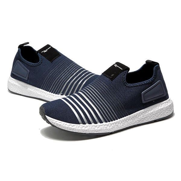 Herr Mesh Stickad Slip On Casual Mjuk Sula Atletisk Skor