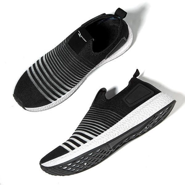 Herr Mesh Stickad Slip On Casual Mjuk Sula Atletisk Skor