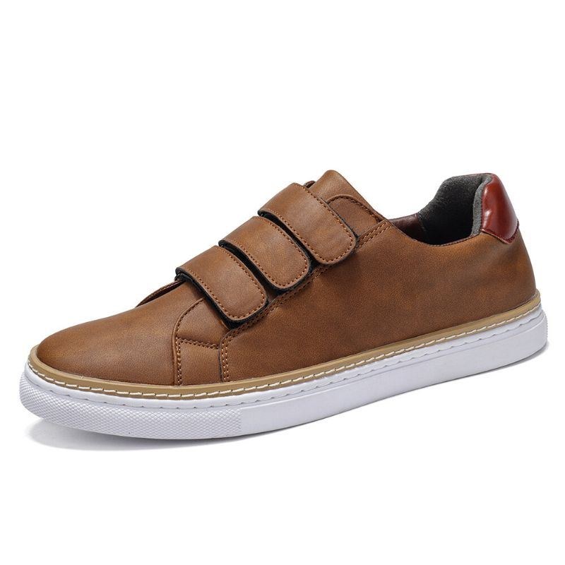 Herr Microfiber Läder Halkfri Krokögla Mjuka Casual Sneakers