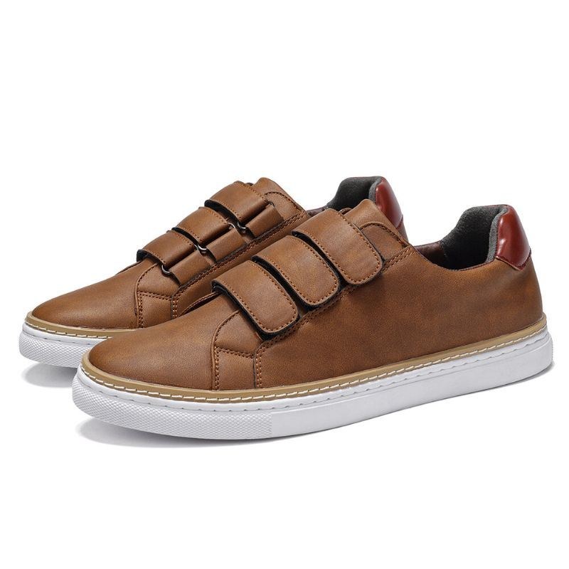 Herr Microfiber Läder Halkfri Krokögla Mjuka Casual Sneakers