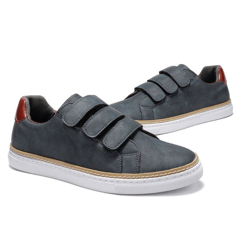 Herr Microfiber Läder Halkfri Krokögla Mjuka Casual Sneakers