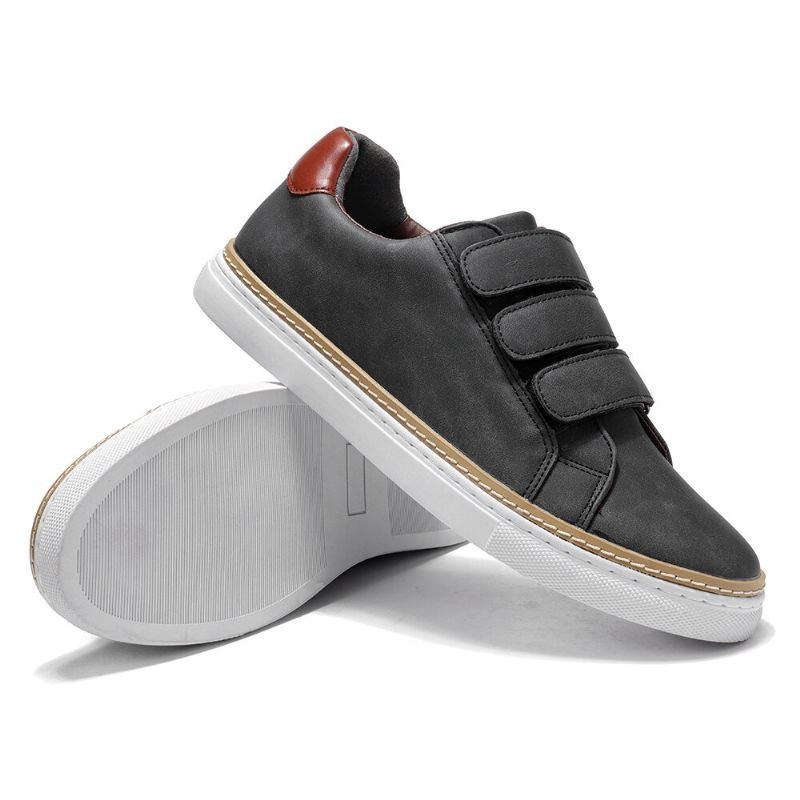 Herr Microfiber Läder Halkfri Krokögla Mjuka Casual Sneakers