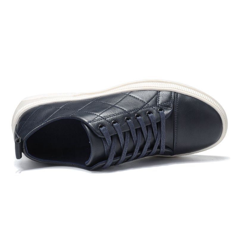 Herr Pure Color Microfiber Läder Halkfri Mjuk Sula Casual Sneakers