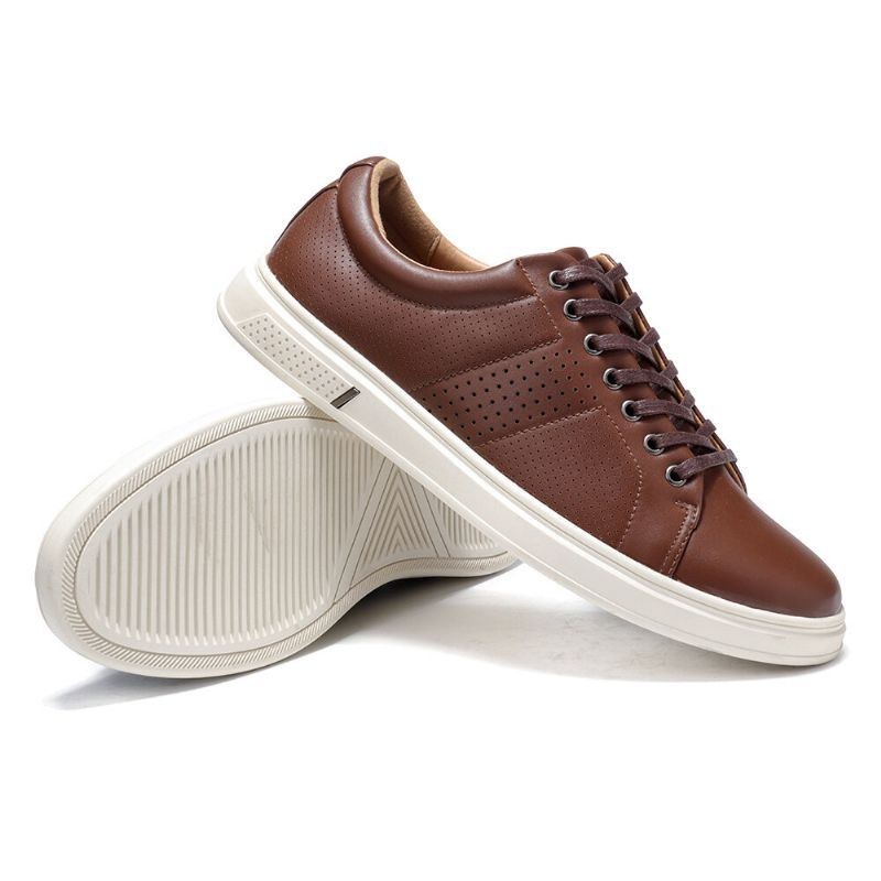 Herr Pure Color Skate Skor Andas Mjuk Sula Sports Leather Sneakers