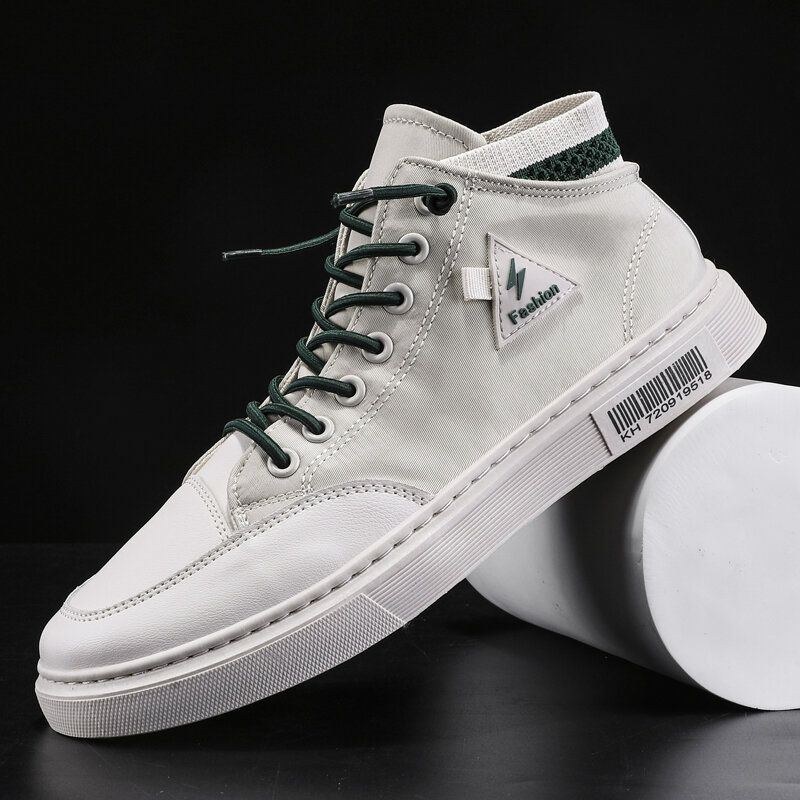 Herr Snygga Sömmar Canvas Bekväma Ventilerande High Top Casual Sneakers