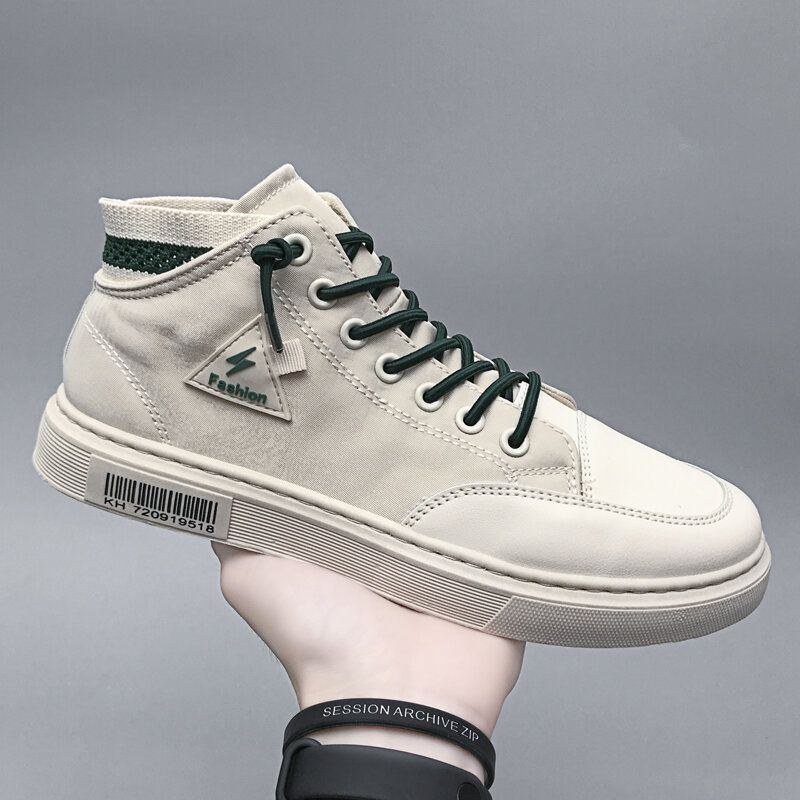 Herr Snygga Sömmar Canvas Bekväma Ventilerande High Top Casual Sneakers