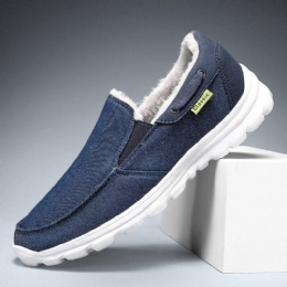 Herr Sömnad Tyg Varm Bekväm Elastisk Slip-on Sport Casual Platta Skor