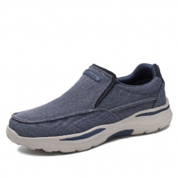 Herr Sport Lättviktsplattform Bekväma Slip On Casual Denim Sneakers