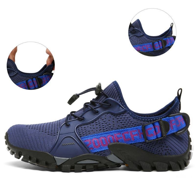 Men Outdoor Breatahble Stickat Tyg Bekvämt Halkfritt Mjukt Lätt Elastiskt Sneakers Sneakers