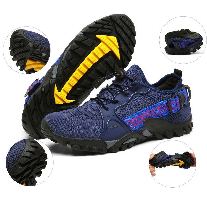 Men Outdoor Breatahble Stickat Tyg Bekvämt Halkfritt Mjukt Lätt Elastiskt Sneakers Sneakers