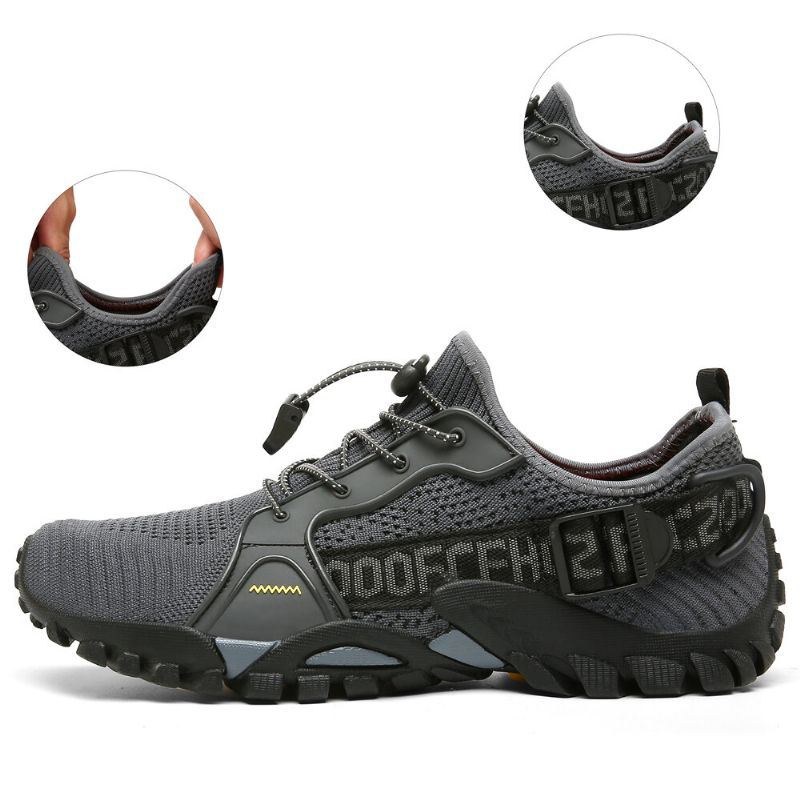 Men Outdoor Breatahble Stickat Tyg Bekvämt Halkfritt Mjukt Lätt Elastiskt Sneakers Sneakers