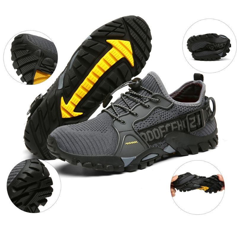 Men Outdoor Breatahble Stickat Tyg Bekvämt Halkfritt Mjukt Lätt Elastiskt Sneakers Sneakers