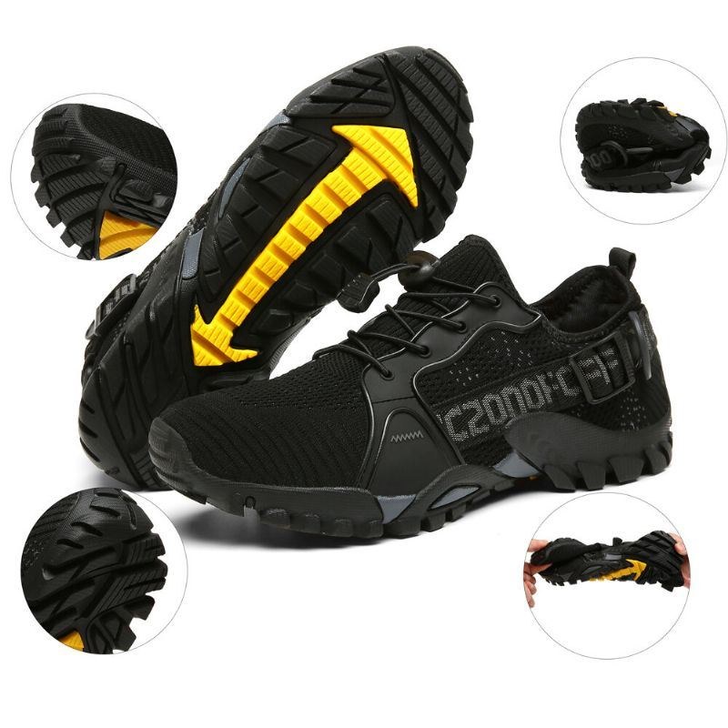 Men Outdoor Breatahble Stickat Tyg Bekvämt Halkfritt Mjukt Lätt Elastiskt Sneakers Sneakers