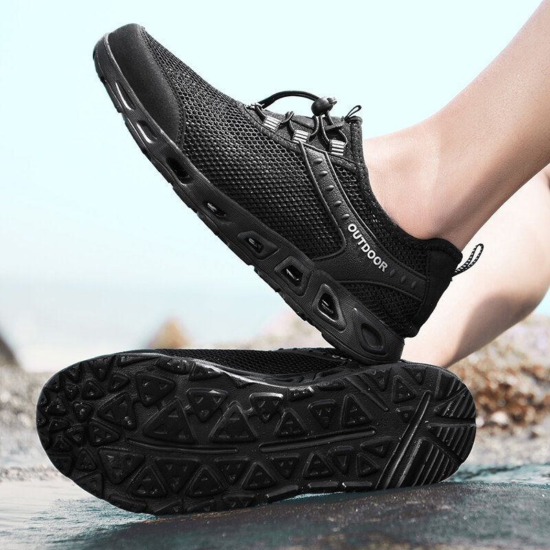 Men Outdoor Mesh Tyg Halkfri Snabbtorkande Casual Water Shoes