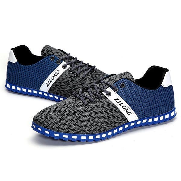 Stor Storlek Män Mesh Andas Casual Outdoor Canvas Flat Sneakers