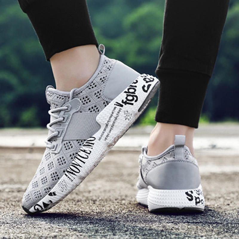 Stora Män Mode Mjuk Mesh Sport Sneakers Andas