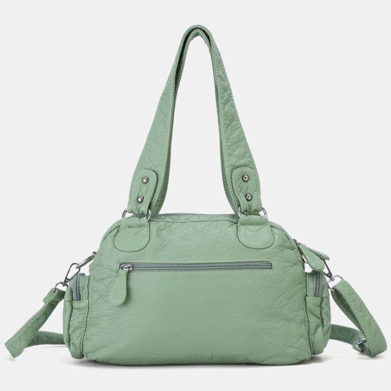 Angel Kiss Kvinnor Pu Läder Multi-carry Enfärgad Mode Casual Axelväska Crossbody Bag Handväska