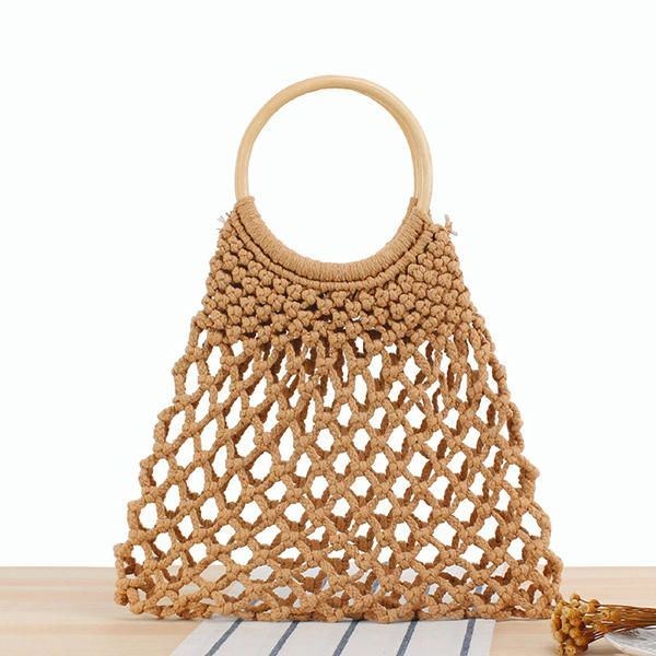 Casual Tyger Net Beach Bag Solid Handväska För Dam