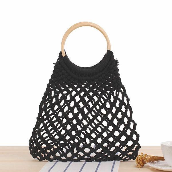 Casual Tyger Net Beach Bag Solid Handväska För Dam