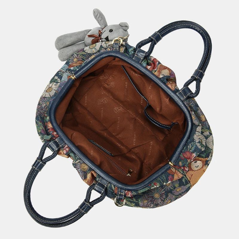 Dam Bear Mönster Casual Handväska Crossbody-väska