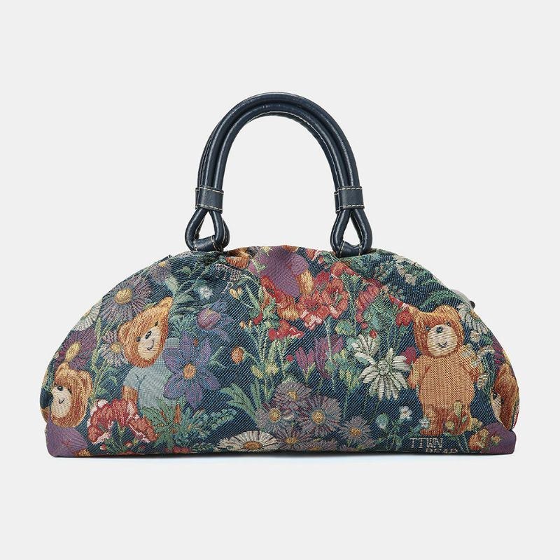 Dam Bear Mönster Casual Handväska Crossbody-väska