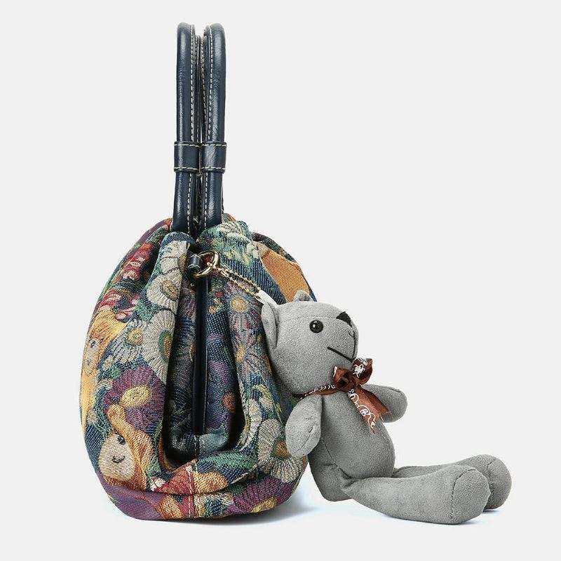 Dam Bear Mönster Casual Handväska Crossbody-väska