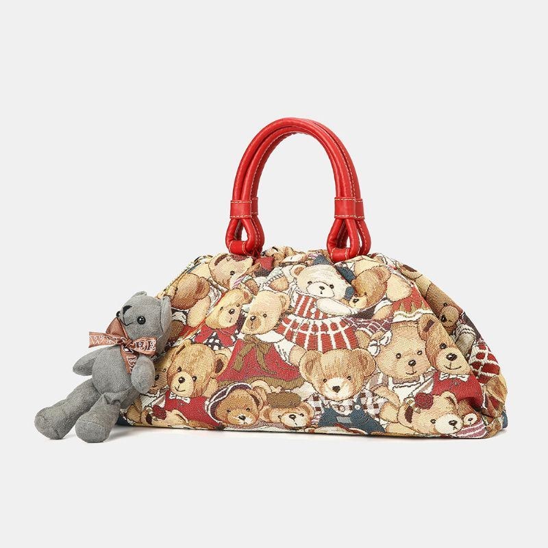 Dam Bear Mönster Casual Handväska Crossbody-väska