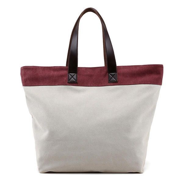 Dam Canvas Hit Color Tote Bag Casual Handväska Axelväska