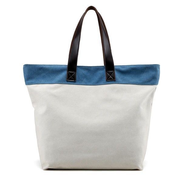 Dam Canvas Hit Color Tote Bag Casual Handväska Axelväska