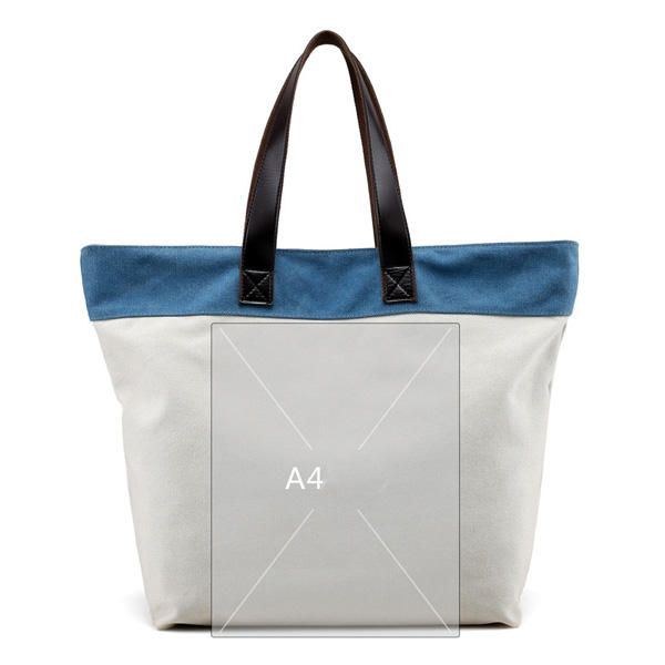 Dam Canvas Hit Color Tote Bag Casual Handväska Axelväska