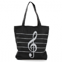 Dam Canvas Musical Shopping Bags Tote Girls Bärbara Axelväskor Handväskor