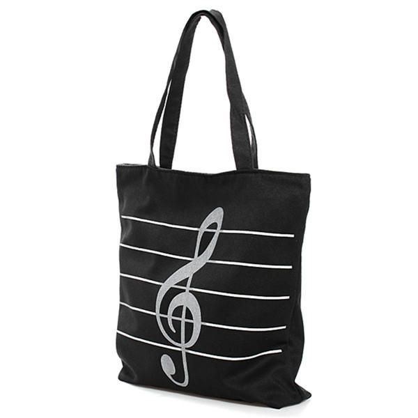 Dam Canvas Musical Shopping Bags Tote Girls Bärbara Axelväskor Handväskor