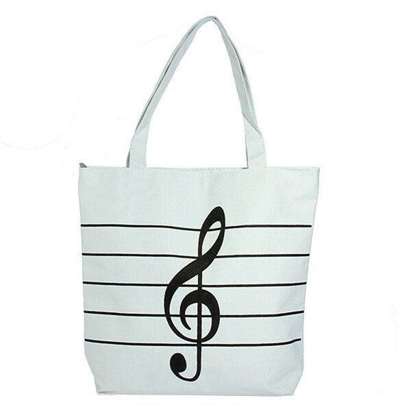 Dam Canvas Musical Shopping Bags Tote Girls Bärbara Axelväskor Handväskor