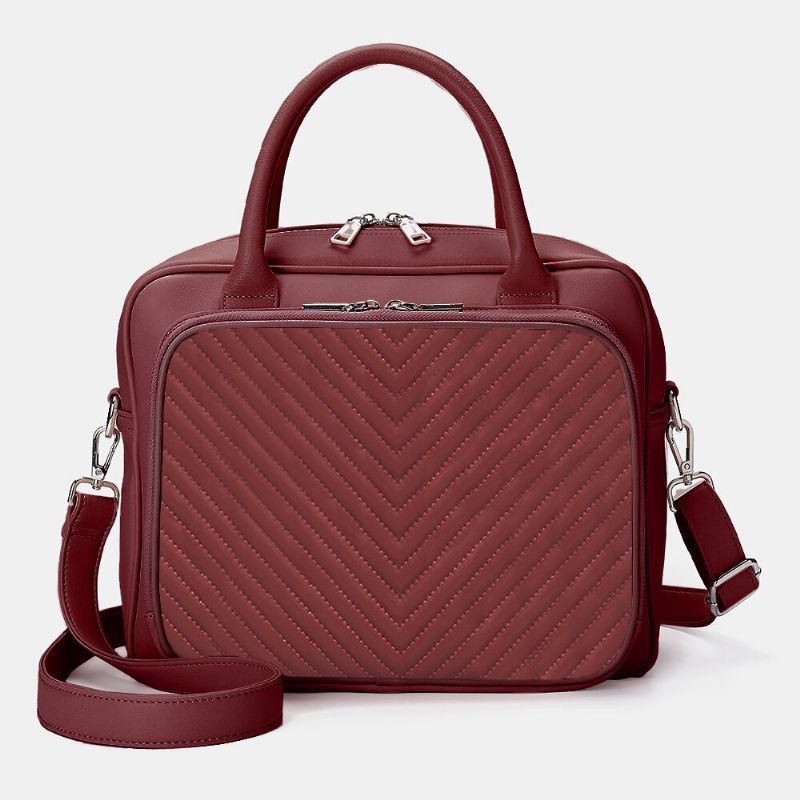 Dam Designer Randig Laptopväska Crossbody Bag Handväska