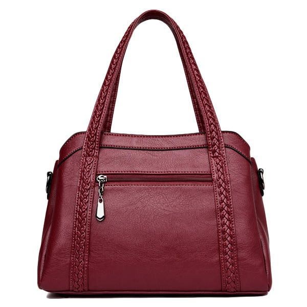 Dam Elegant Soft Pu Handväska Axelväskor Crossbody-väskor