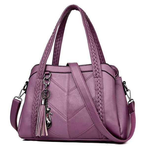 Dam Elegant Soft Pu Handväska Axelväskor Crossbody-väskor